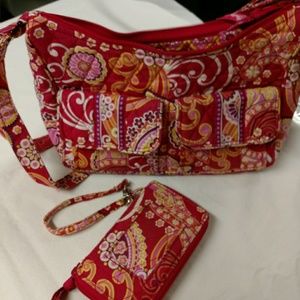 Vera Bradley Raspberry Fizz wristlet and bag